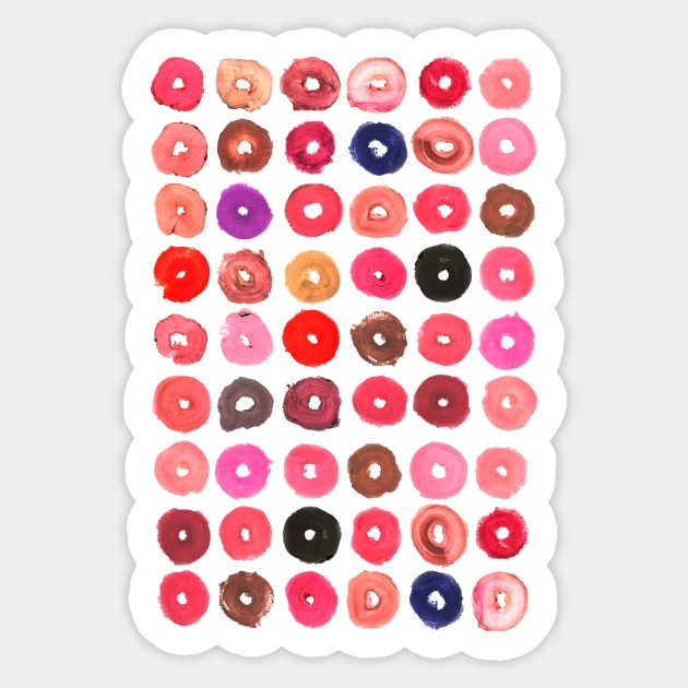 Lipstick Donuts Sticker by notsniwart